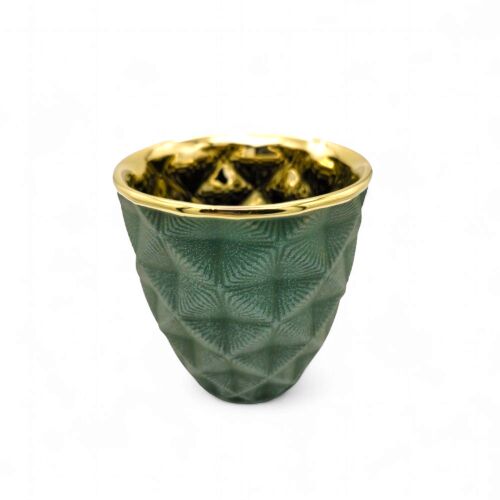 Golden Grove – Kerámia Kaspó Geometriai Mintával (11x11x12 cm) 146156538