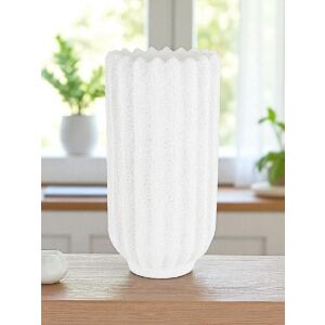 Fehér Habkő Stílus Bordázott Mintájú Váza 146156660 - Váza