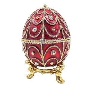 Exkluzív fém díszdoboz kristályokkal - Fabergé tojás - B0748-17 RD
