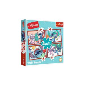 Trefl 4 az 1-ben puzzle (35,48,54,70 db-os) - Stitch karácsonya (94130) 146156763 - Puzzle