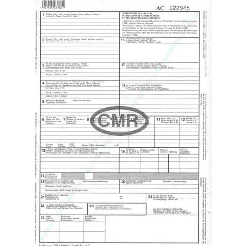 CMR nemzetközi fuvarlevél A4, 6lapos garnitúra B.CMR/6 146157266