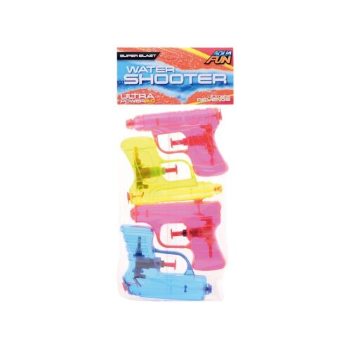 Aqua Fun Vízipisztoly 4 darabos készlet, neon színű vízipisztolyok csomagolásban - Vízipisztoly