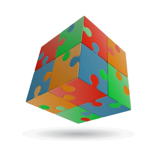 V-Cube 2x2 versenykocka-egyenes forma, Puzzle minta (matrica nélküli)
