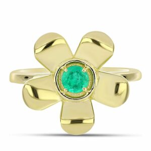Arannyal Bevont Ezüst Gyűrű Kolumbiai Smaragddal, Y62337/59 146159509 - Női kiegészítő
