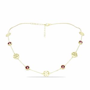 Arannyal Bevont Ezüst Nyaklánc Barton Gránáttal, Y62470 146159530 - Női nyaklánc