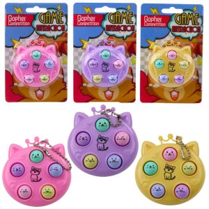 Kulcstartó Mini Arcade Játék Wac A Vakond Kiscicák Lila Rózsaszín Sárga 146162115 - Lean Toys