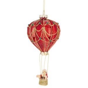 Karácsonyfadísz hőlégballon piros 146174172 - Karácsonyfadísz