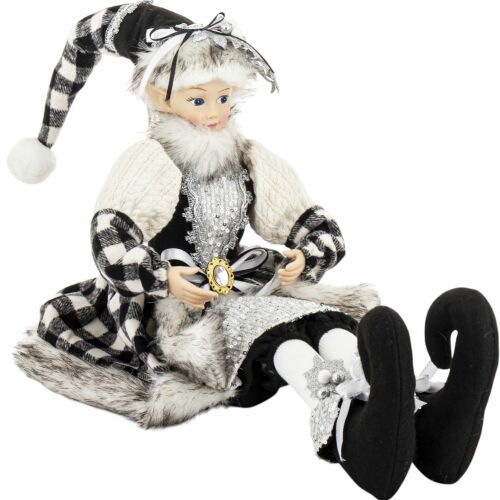 Kobold figura textil fekete fehér 31x27x51cm 183399029 - Dekoráció