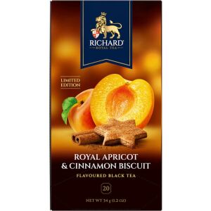 Richard Royal Apricot & Cinnamon biscuit ízesített fekete tea, 20 filter x 1,7g 146174283 - Fekete tea