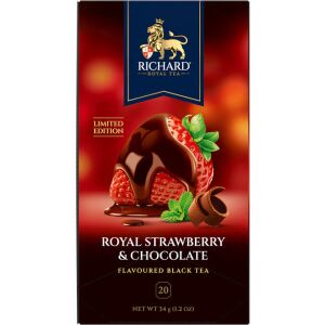 Richard Royal Strawberry & Chocolate ízesített fekete tea, 20 filter x 1,7g 146174282 - Fekete tea