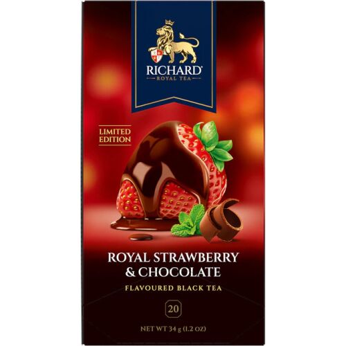 Richard Royal Strawberry & Chocolate ízesített fekete tea, 20 filter x 1,7g 146174282