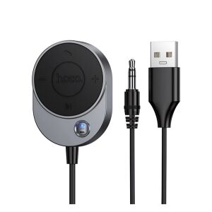 HOCO E150 bluetooth adapter USB+3.5mm jack csatlakozó, v5.3, FEKETE 146174998 - Bluetooth adapter
