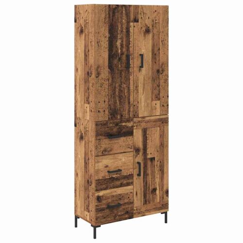 vidaXL Magasfiú Öreg fa 69,5 x 34 x 180 cm Szerelt Fa