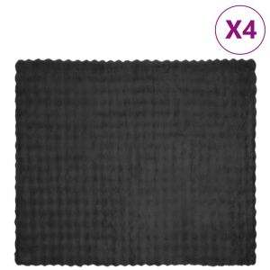 vidaXL Műnyúl szőrmés takaró 4 pcs Sötétszürke 240 x 270 cm Poliészter 146179849 - Ágytakaró