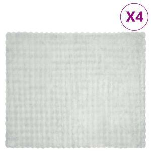 vidaXL Pătură din Blană sintetică de Iepure 4 pcs Gri 220 x 240 cm 146179866 - Cuverturi de pat