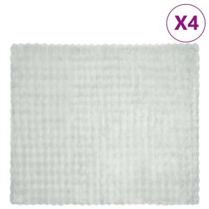 vidaXL Pătură din Blană sintetică de Iepure 4 pcs Gri 240 x 270 cm 146179877 - Cuverturi de pat