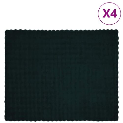 vidaXL Műnyúl szőrmés takaró 4 pcs Sötétzöld 130 x 150 cm Poliészter 146179894