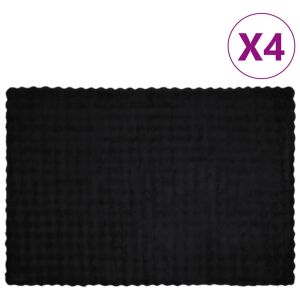 vidaXL Műnyúl szőrmés takaró 4 pcs Fekete 150 x 220 cm Poliészter 146179936 - Ágytakaró