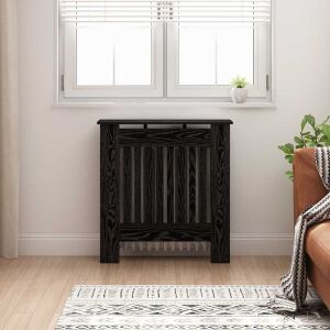 vidaXL Capac pentru radiator Stejar Negru 78 x 19 x 81,5 cm 146183186 - Șemineu și sobă