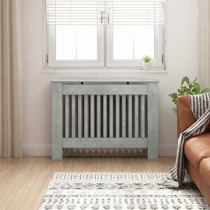 vidaXL Capac pentru radiator Gri din beton 112 x 19 x 81,5 cm 146183192 - Șemineu și sobă