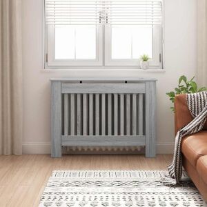 vidaXL Capac pentru radiator Gri Sonoma 112 x 19 x 81,5 cm 146183198 - Șemineu și sobă