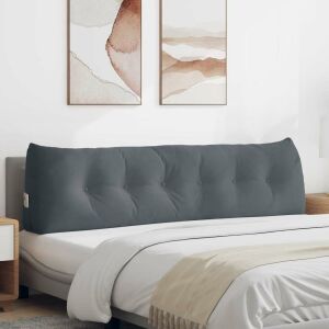 vidaXL Hátpárna Sötétszürke 180 x 24 x 50 cm Bársony 146184206 - Díszpárna