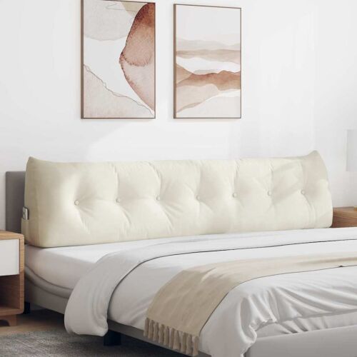 vidaXL Hátpárna Krém 200 x 24 x 50 cm Bársony 146184315