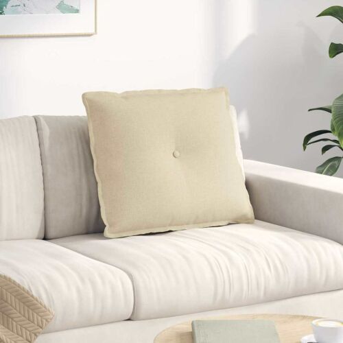 vidaXL Hátpárna Krém 60 x 19 x 50 cm szövet 146184350