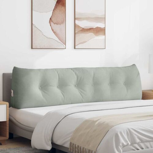 vidaXL Hátpárna Világosszürke 180 x 24 x 50 cm Bársony