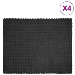 vidaXL Műnyúl szőrmés takaró 4 pcs Sötétszürke 130 x 150 cm Poliészter 146187924 - Ágytakaró