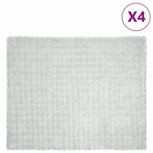 vidaXL Műnyúl szőrmés takaró 4 pcs Szürke 130 x 150 cm Poliészter 146187964 - Ágytakaró