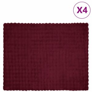 vidaXL Műnyúl szőrmés takaró 4 pcs Bordeaux piros 130 x 150 cm 146188012 - Ágytakaró