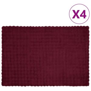 vidaXL Műnyúl szőrmés takaró 4 pcs Bordeaux piros 150 x 220 cm 146188008 - Ágytakaró