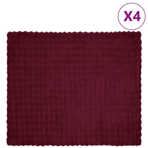 vidaXL Műnyúl szőrmés takaró 4 pcs Bordeaux piros 240 x 270 cm 146188021