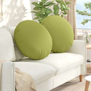 vidaXL Perne de Șezut 2 pcs Verde deschis Ø80 x 29 cm țesătură 146188488 - Mobilier de grădină