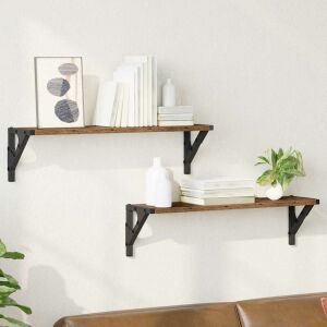 vidaXL Falpolcok polcokkal 2 pcs Öreg fa 60 x 15 x 15,5 cm Faanyag 146190541 - Irodabútor