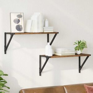 vidaXL Falpolcok polcokkal 2 pcs Öreg fa 60 x 25 x 25,5 cm Faanyag 146190569 - Irodabútor