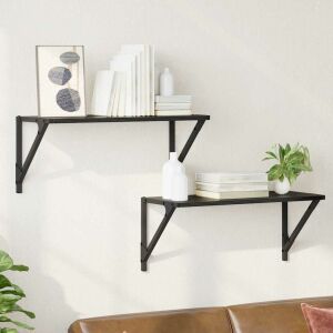 vidaXL Falpolcok 2 pcs Fekete tölgy 60 x 25 x 25,5 cm Faanyag 146190579 - Irodabútor