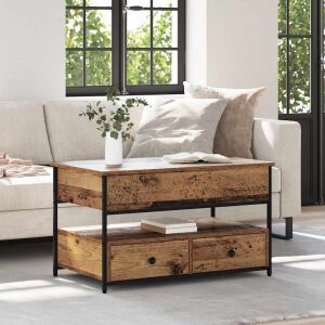 vidaXL Dohányzóasztal fiókkal Öreg fa 85 x 50 x 50 cm Faanyag 146191567 - Éjjeliszekrény