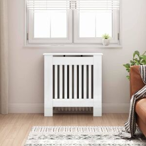 vidaXL Capac pentru radiator Alb lucios 78 x 19 x 81,5 cm 146191761 - Inserții de șemineu