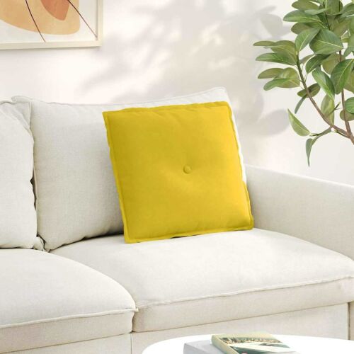 vidaXL Hátpárna Sárga 50 x 45 cm Bársonyos szövet 146192064