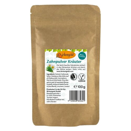 Birkengold kamillás fogkrém por, fluórmentes utántöltő, 100 g
