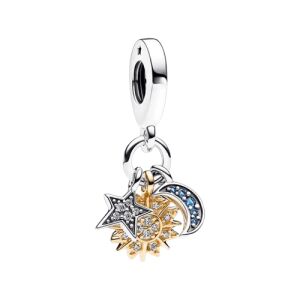 Charm compatibil cu bratara Pandora Soare, Lună și Stele, din Argint 146198788 - Pandantive damă