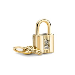 Charm compatibil cu bratara Pandora, model Lacăt cu Cheiță 146198789 - Pandantive damă