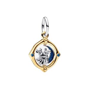 Charm compatibil cu bratara Pandora, model Mickey & Minnie pe Luna, din argint 146198853 - Pandantive damă