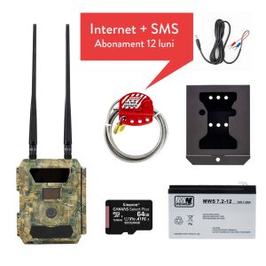 Súprava poľovníckej kamery PNI Hunting 400C PRO 24MP, 12-mesačné predplatné GSM, bezpečnostné puzdro a zásuvka, batéria a karta 7,2 Ah 146204658 - Kamery na monitorovanie divej zveri