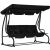 Négyszemélyes kerti hinta, ringatóponyva, szabadon álló, fekete- 26565 146205331