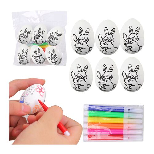 Húsvéti hungarocell tojások festéshez jelölők Filctoll Nyuszi 6db 21346 146206063