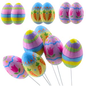 Húsvéti tojások dróttal Pick sárgarépa tulipán dekoráció színes 6db 21312 146206245 - Szezonális dekoráció