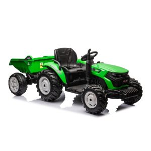HC-306 akkumulátoros traktor utánfutóval, világoszöld, 24V 25073 146206904 - Elektromos jármű
